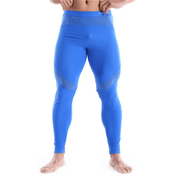 Men's Sexy Patchwork Workout Pants / Sporty Style Mid-Waist Skinny Leggings - EVE's SECRETS